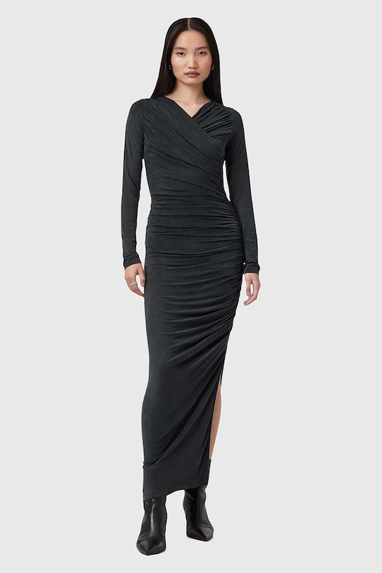

Платье Hanako cupro Allsaints, черный