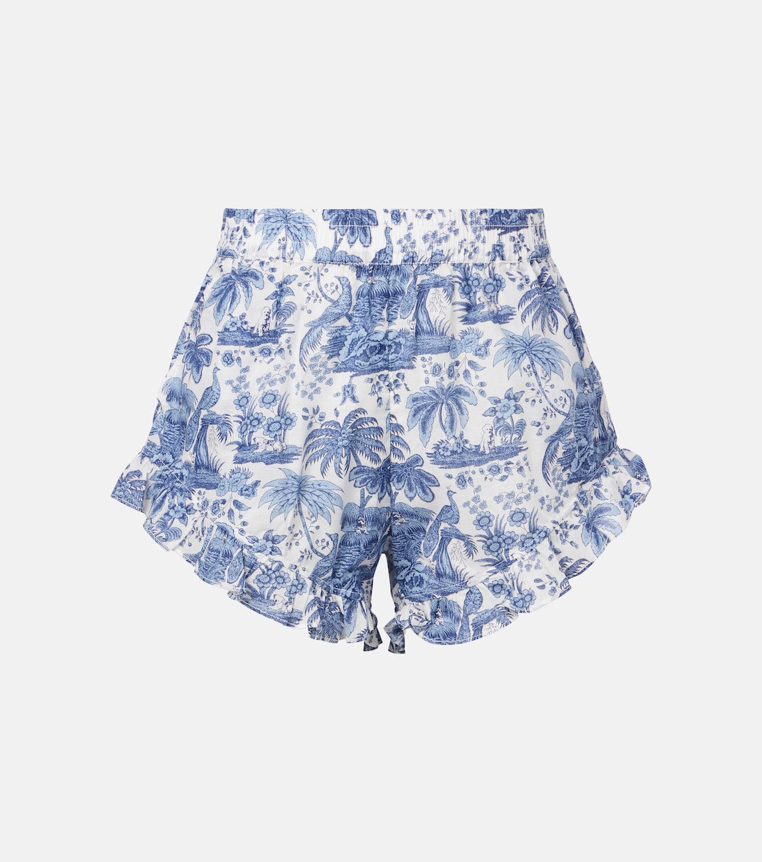 

Шорты из хлопковой ткани Boyana с принтом Staud, Blue Toile