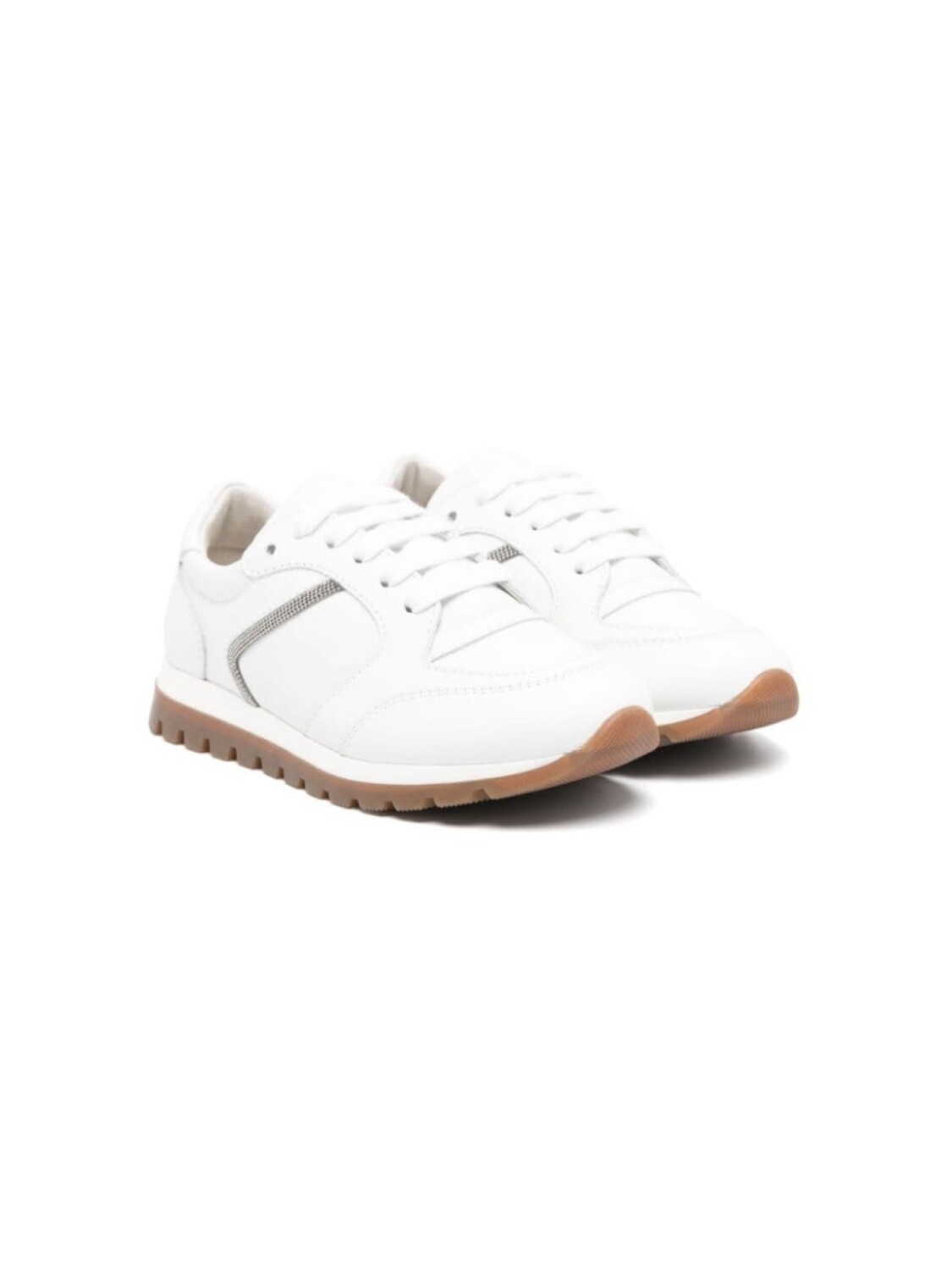 

Brunello Cucinelli Kids кеды с декором Monili, белый