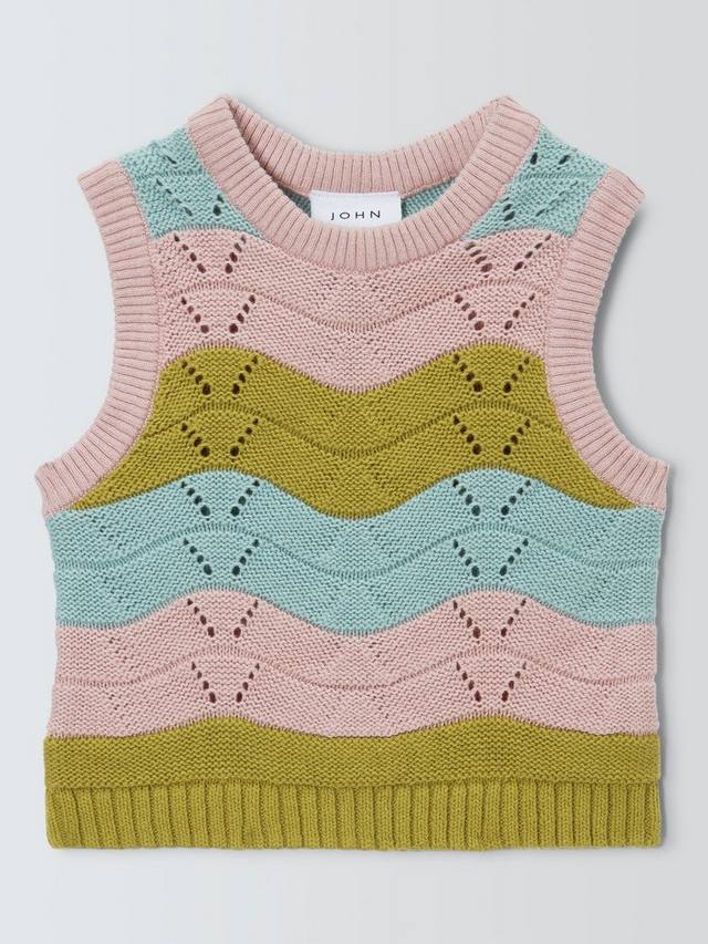 

Детский вязаный топ с волнистым узором John Lewis, Multi