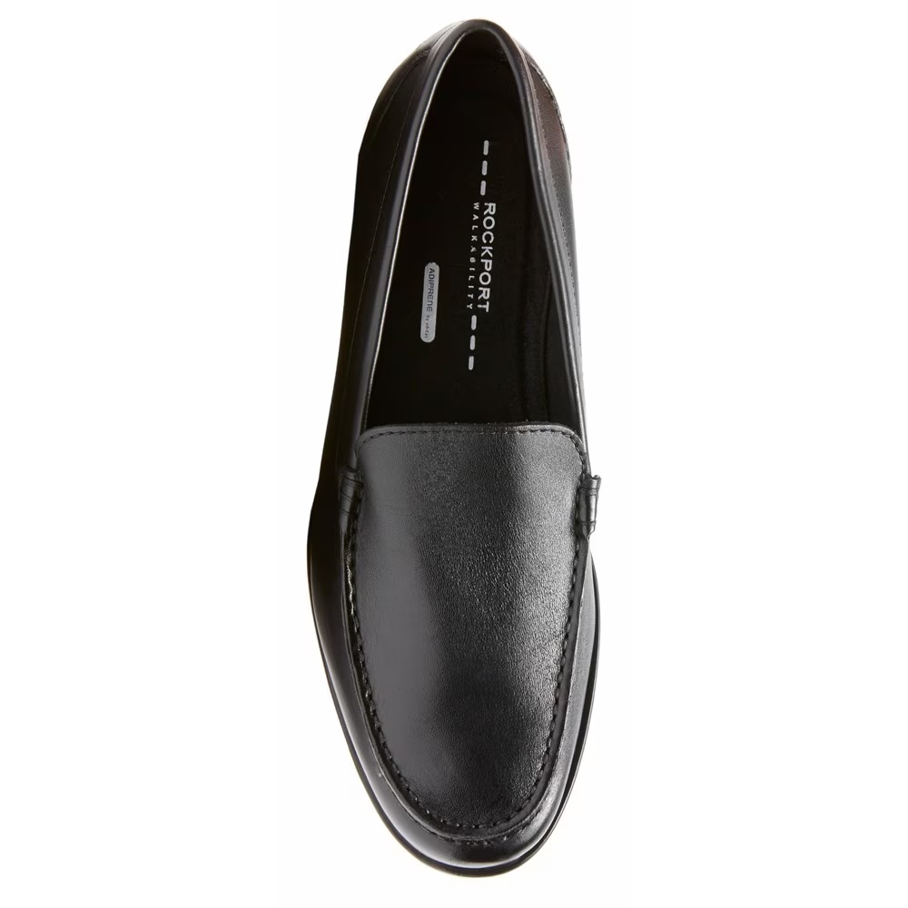 Классические венецианские мокасины Rockport, black leather — фото 4