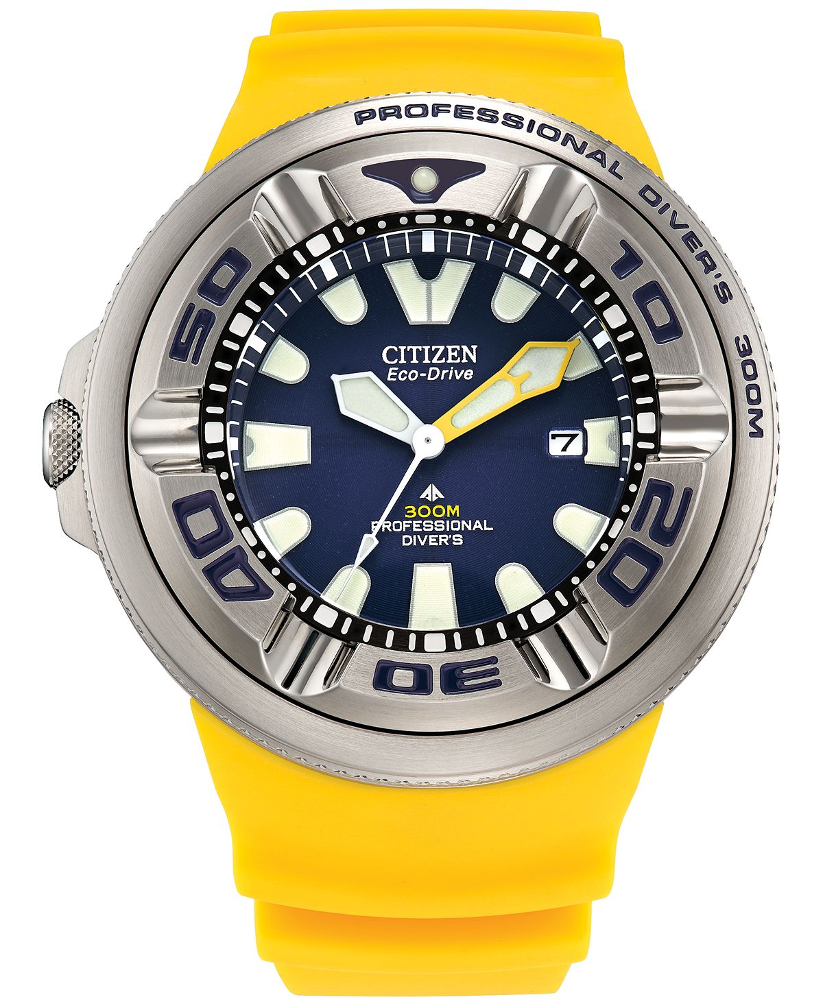 

Мужские часы Eco-Drive Promaster Dive с желтым ремешком, 48 мм Citizen