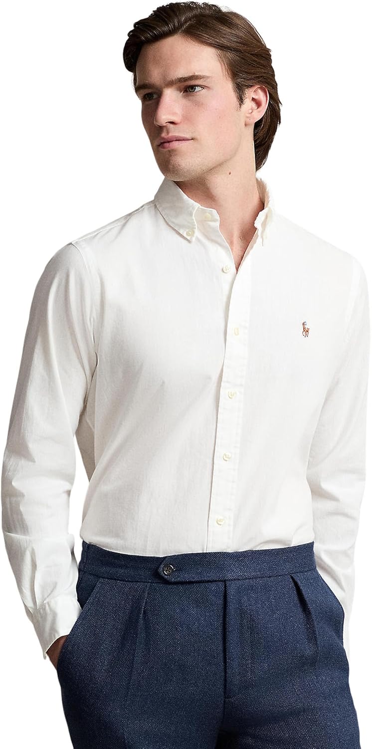 

POLO RALPH LAUREN Мужская рубашка Chambray в классическом крое, White