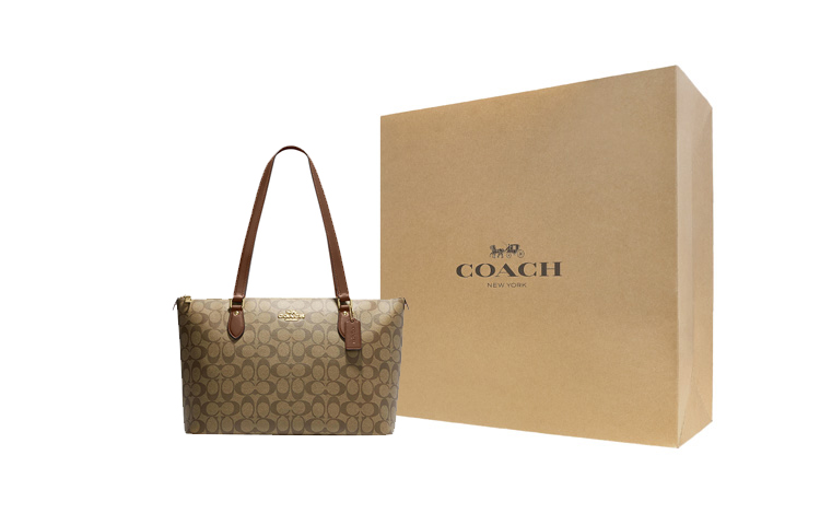 

COACH Сумка-шоппер с кожаной отделкой и верхней молнией