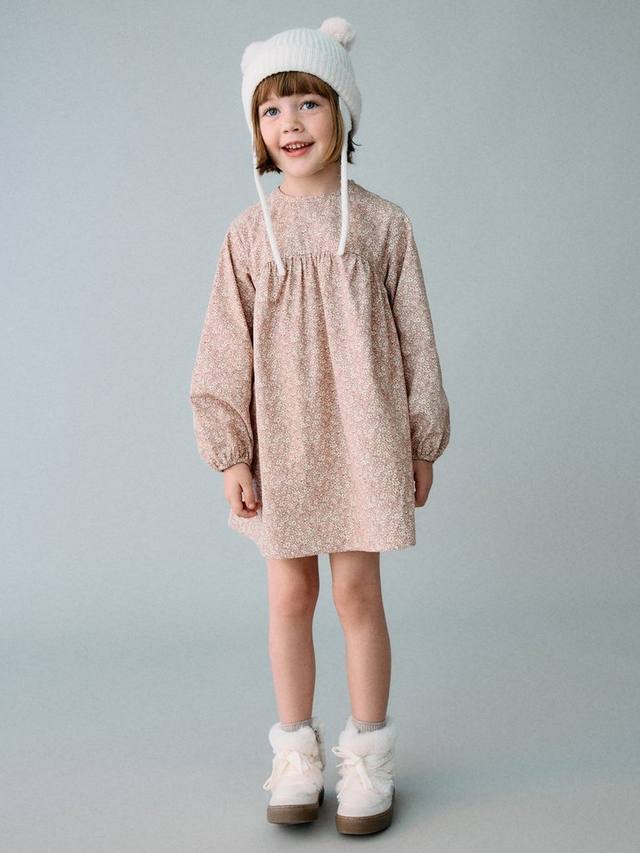 

Детское платье Moti из хлопка с цветочным принтом силуэт A-Line Mango, Pink