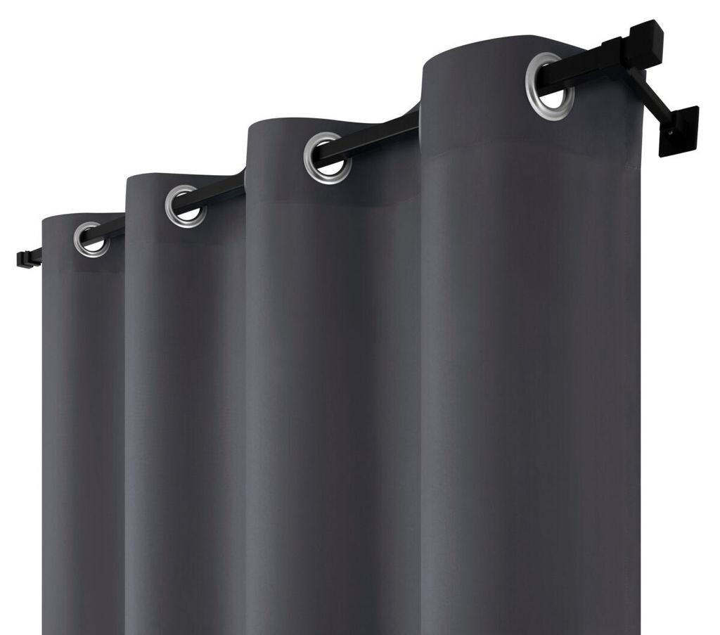 

Непрозрачная штора с люверсами, размеры: 140х250 см, цвет: темно-синий. Voppi, темно-серый