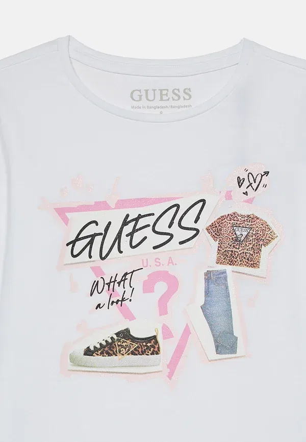 Футболка детская с длинным рукавом Guess, чисто-белый — фото 4