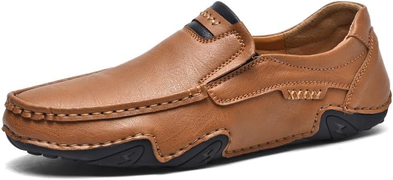 

Мужские деловые лоферы из кожи, повседневные оксфорды, легкие мягкие туфли, противоскользящие, удобные Asifn, желтый