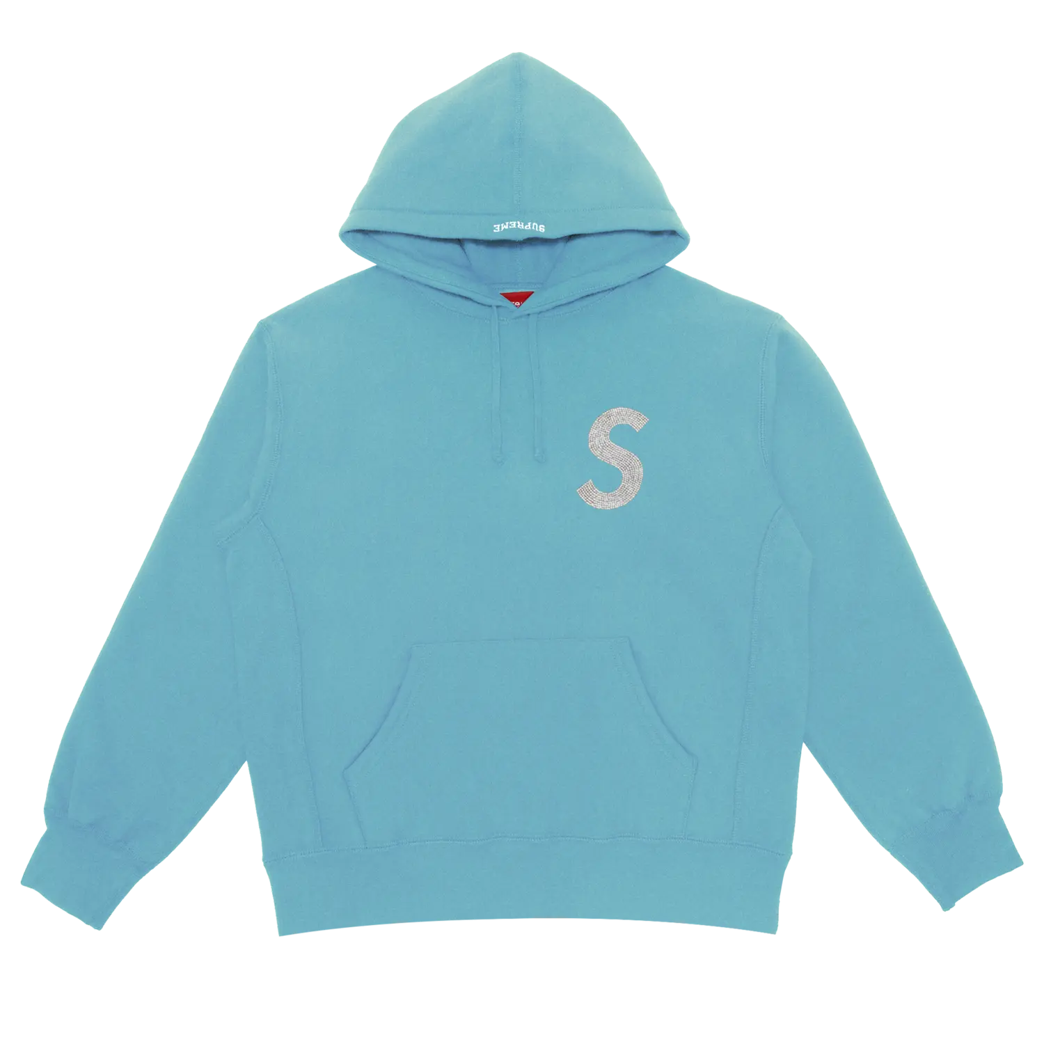 

Толстовка с капюшоном и логотипом Supreme x Swarovski S, цвет Light Aqua