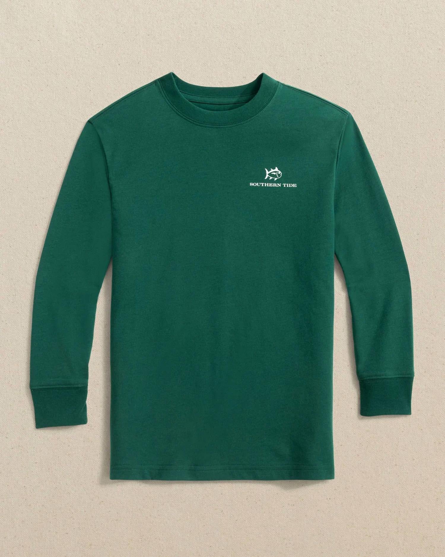 

Детская футболка с длинными рукавами "Автомобиль Санта-Клауса" в цвете "Соляное поле" SOUTHERN TIDE, salt meadow