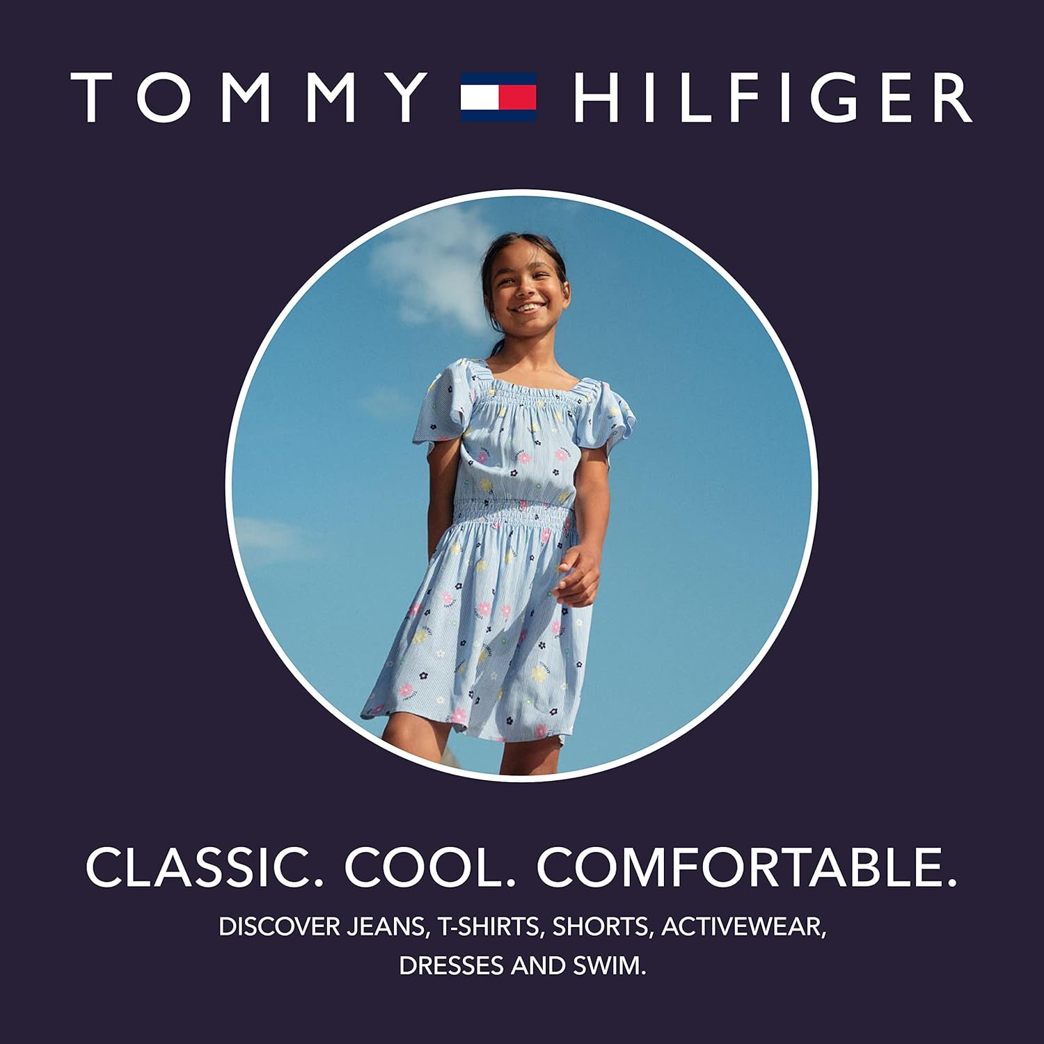 Толстовка Tommy Hilfiger для девочек с длинным рукавом, флисом, на молнии, с капюшоном и передними карманами, Navy Sherpa — фото 2