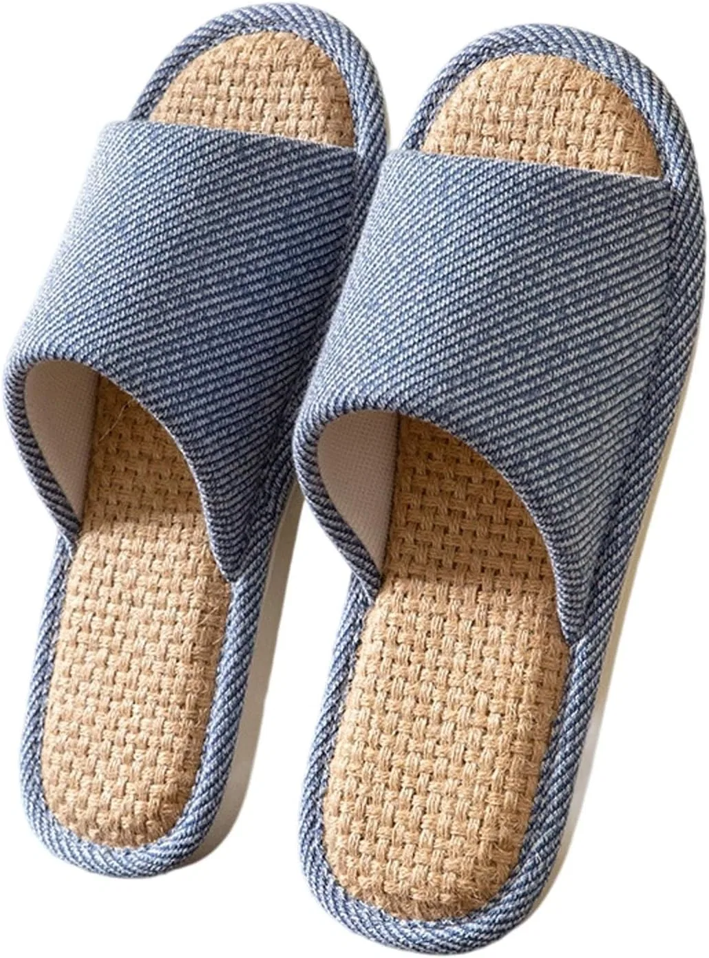 Шлепанцы Badeschuhe Damen Sandalen Herren Badelatschen Leichte Leinen Hausschuhe für Frauen Perfect für Drinnen Bequeme Schuhe für Paare Stilvolles und Gemütliches Design Generic, Marineblau