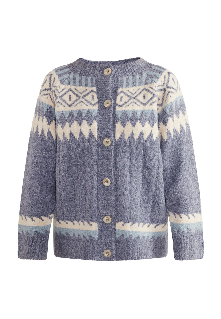 

Вязаный кардиган usha BLUE LABEL Lynnea, цвет Dusty blue/Light blue