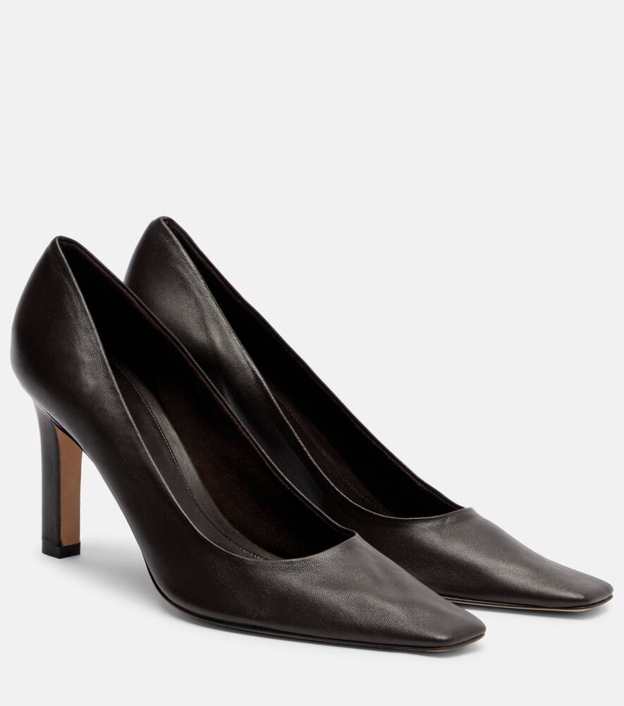 Туфли-лодочки Carla 80 из кожи The Row, Lacquer Brown