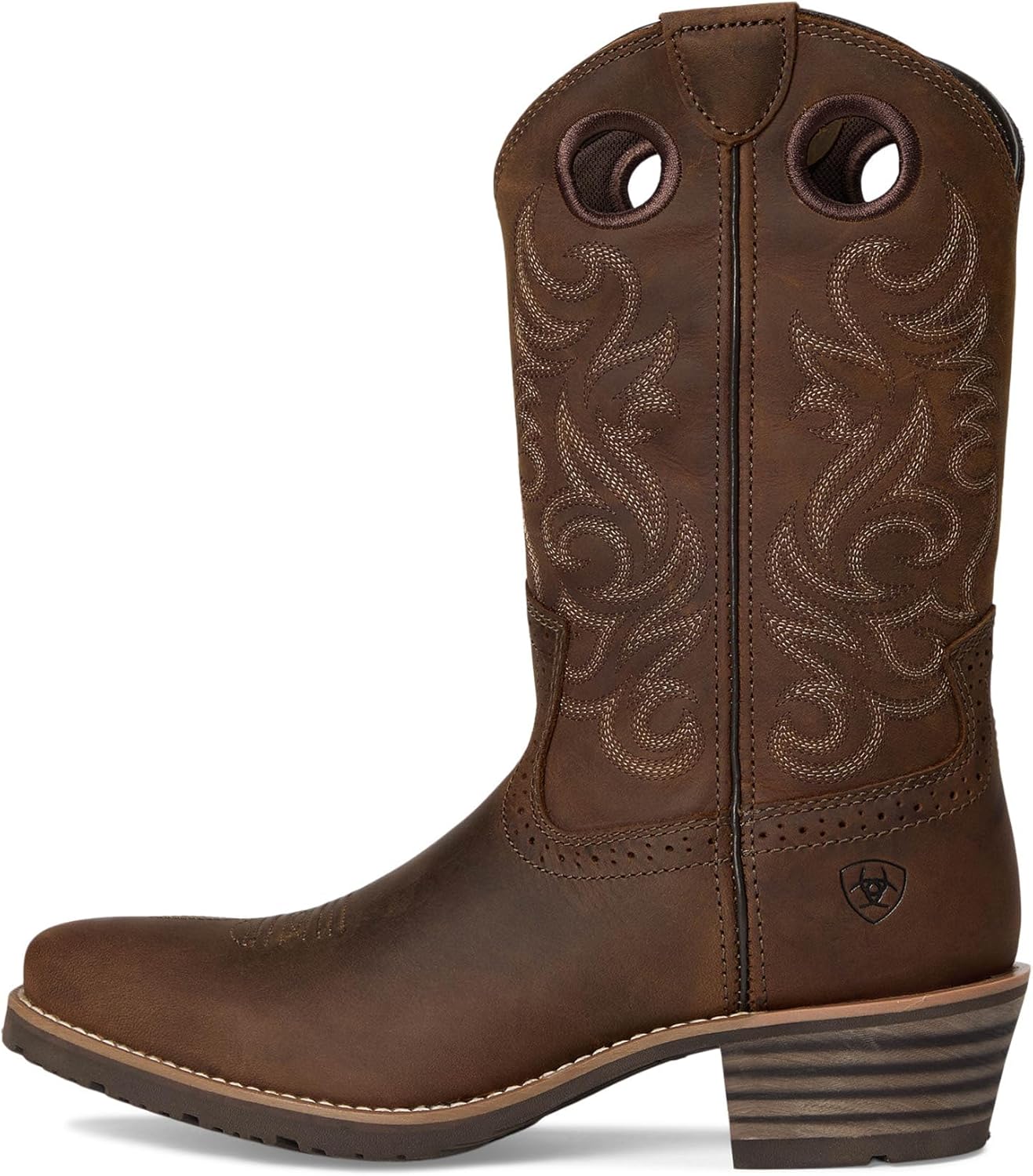 Мужские ковбойские сапоги ARIAT Hybrid Roughstock с квадратным носком, коричневый — фото 4