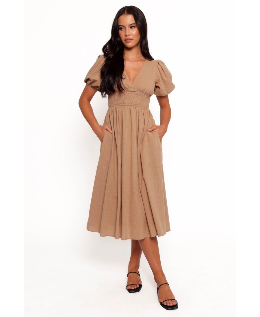 

Женское миди-платье Ronnie с коротким рукавом Petal and Pup, Tan