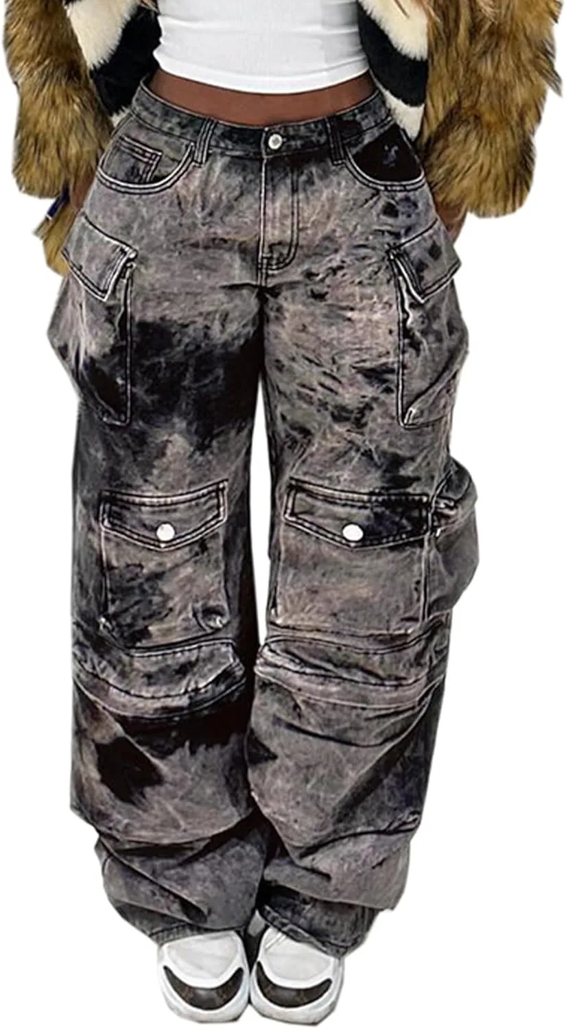 

Женские карго джинсы с высокой талией и карманами Symina