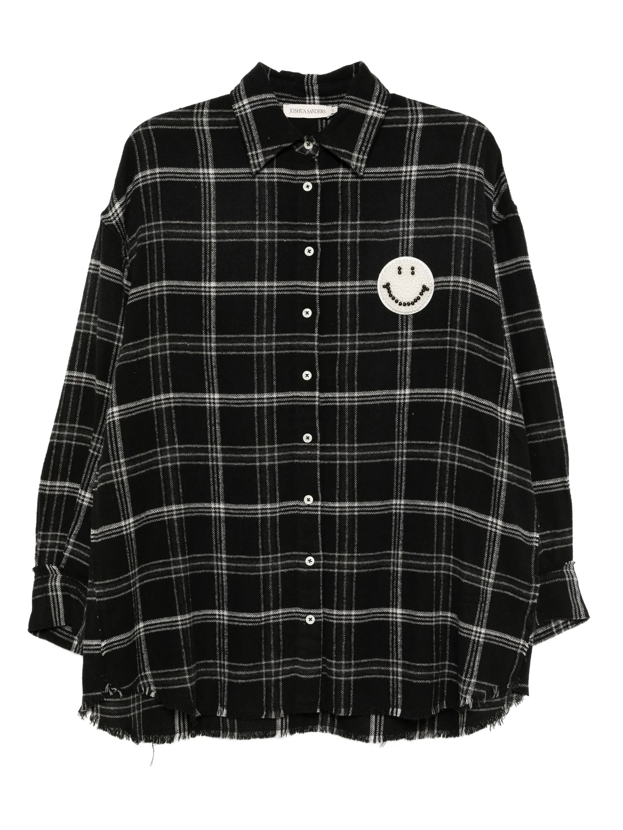 

Клетчатая рубашка с бисером Joshua Sanders, черный