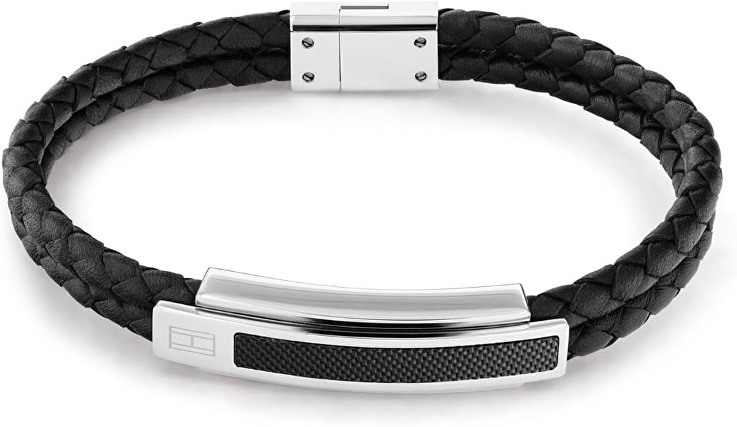 

Мужской ювелирный браслет Tommy Hilfiger из углеродного волокна и кожи, Black