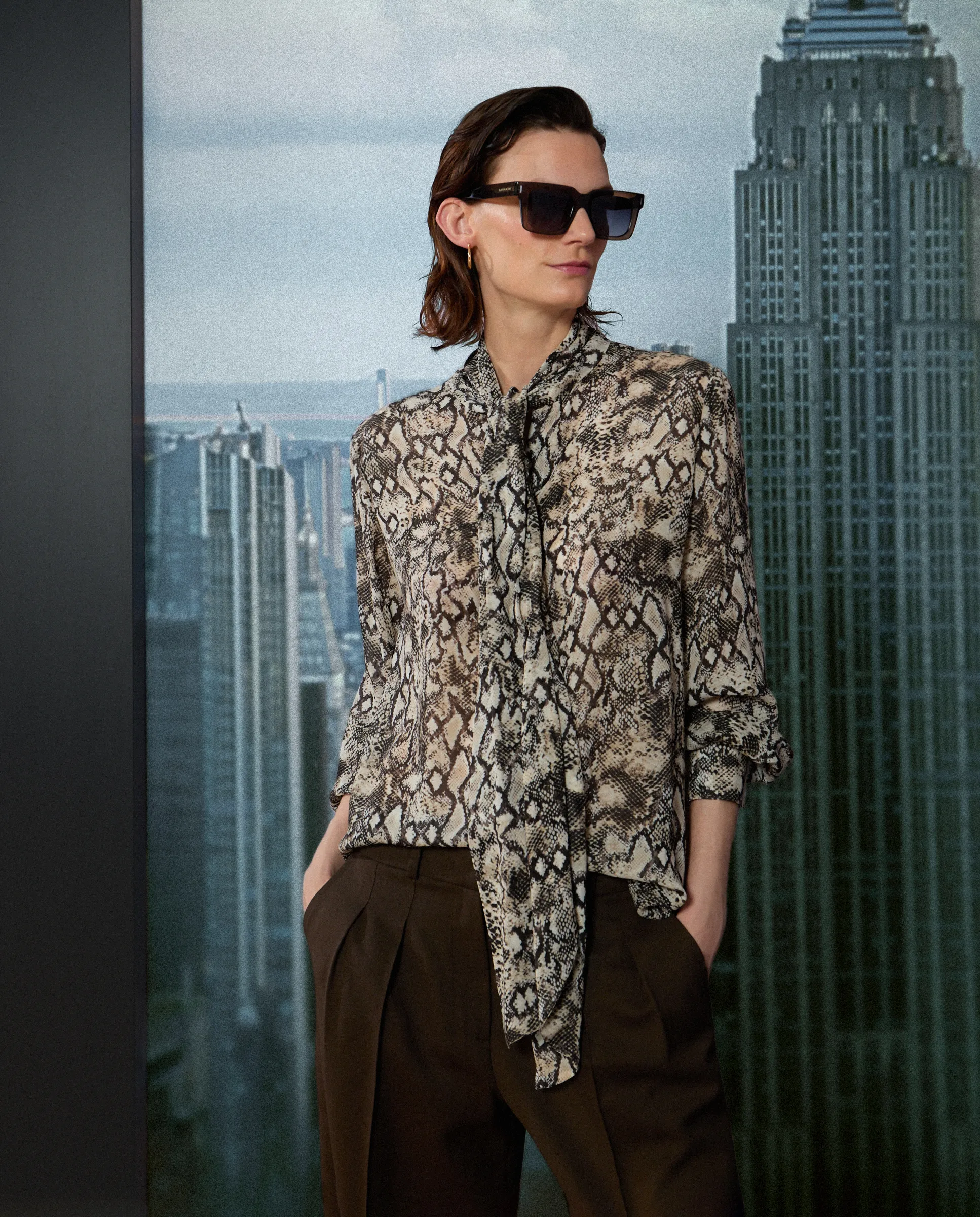 

Женская блузка с принтом змеи Woman Limited El Corte Inglés, черный