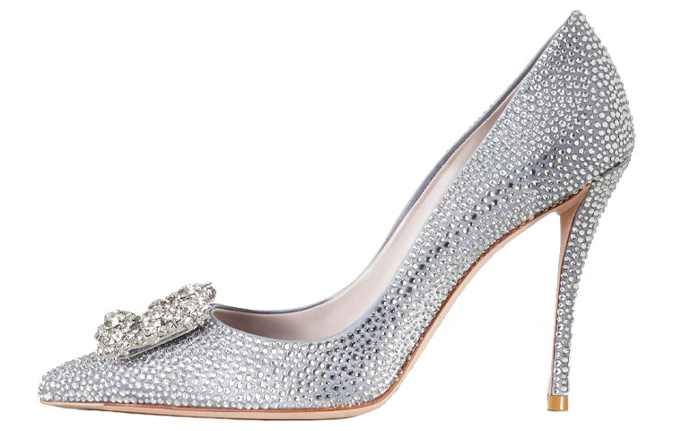 Туфли на высоком каблуке женские фиолетовые Roger Vivier