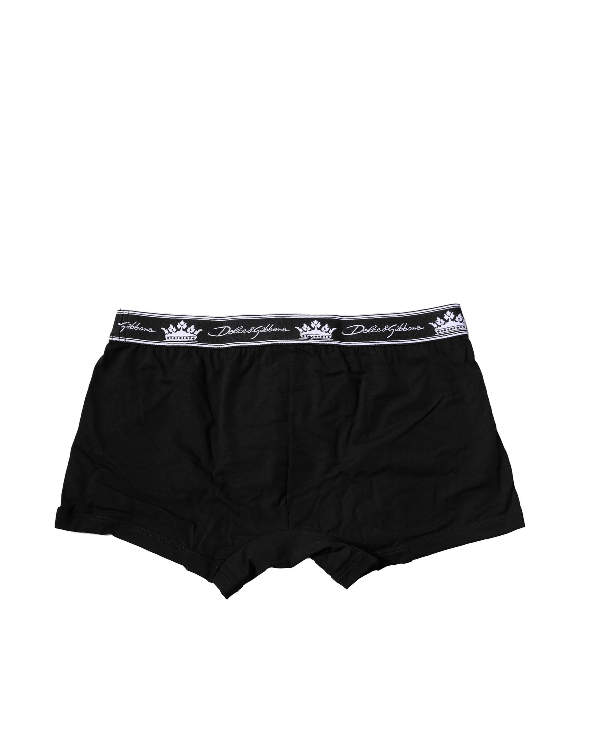 Черные хлопковые стрейч-боксеры стандартного размера Dolce & Gabbana, Black — фото 3