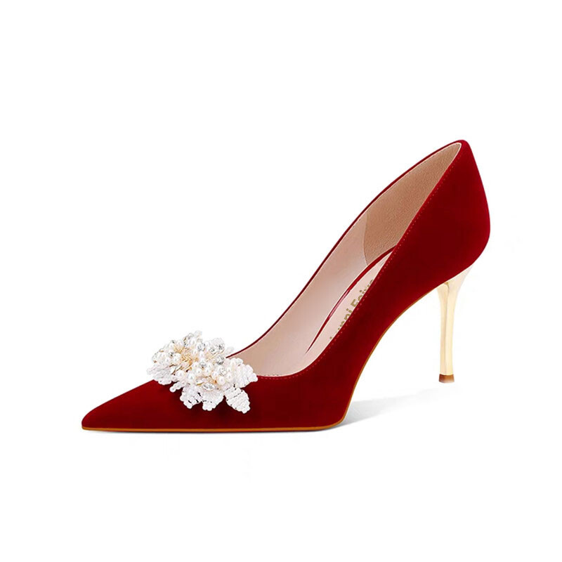 

Туфли женские на высоком каблуке Lunnifeiya, цвет BURGUNDY (8CM)