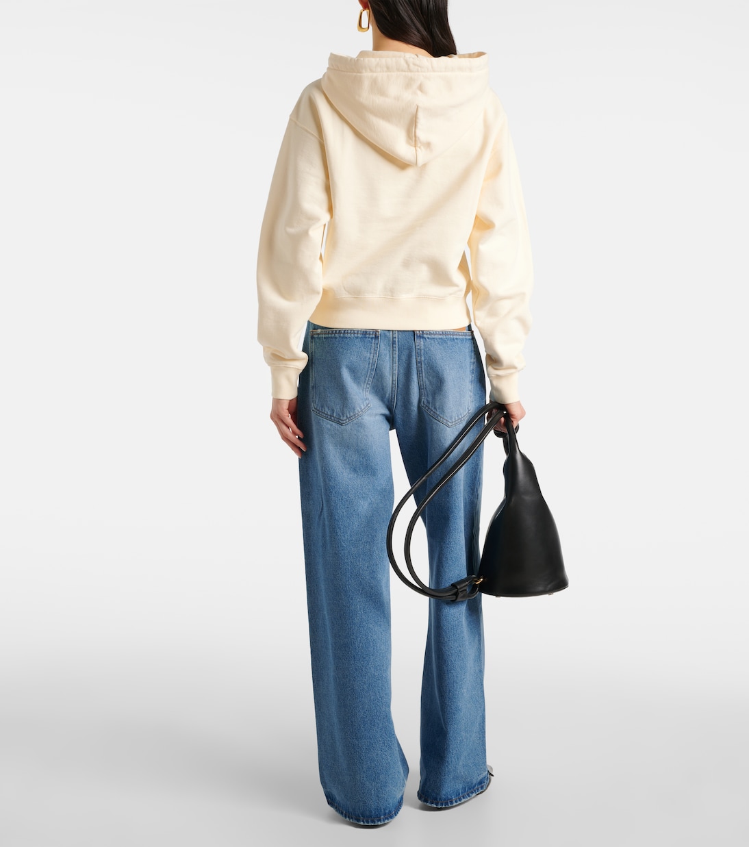 Толстовка с капюшоном из хлопка Le Hoodie Gros Grain Jacquemus, Light Beige — фото 3