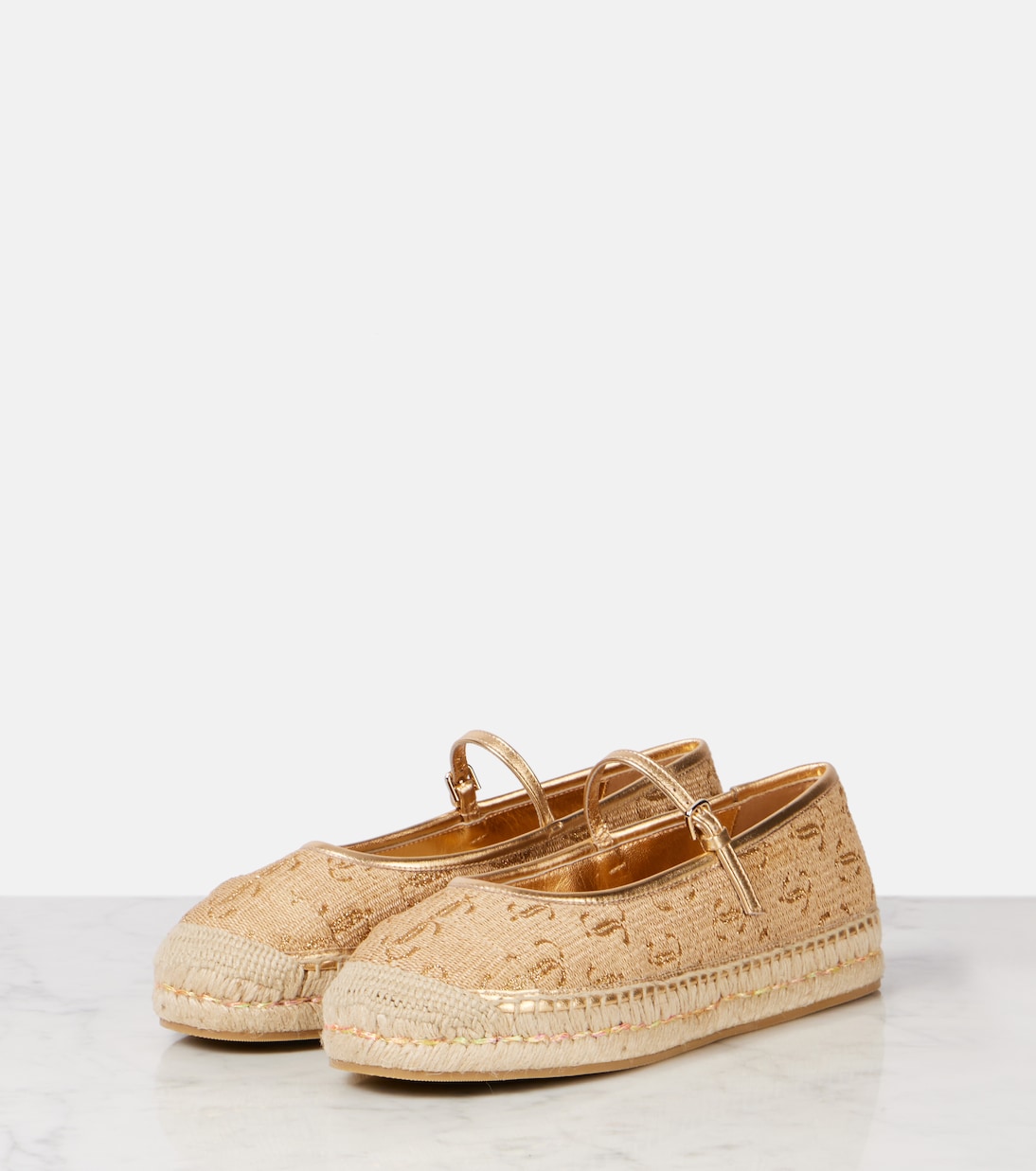 Aciel эспадрильи с кожаной отделкой Jimmy Choo, Gold Mix/Gold — фото 4