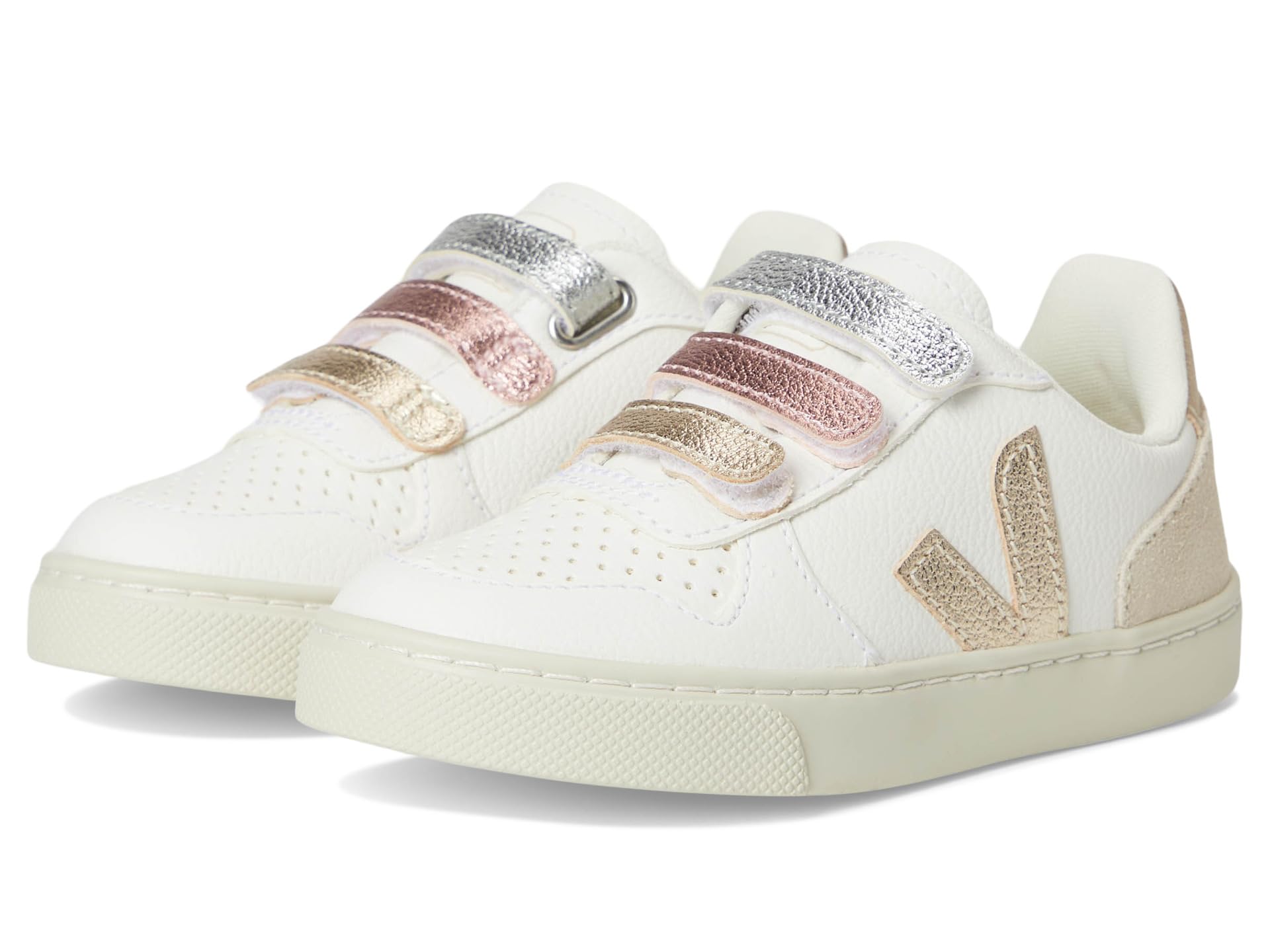 

Кроссовки VEJA Kids Small V-10 Chromefree, цвет Multico Extra White/Shiny