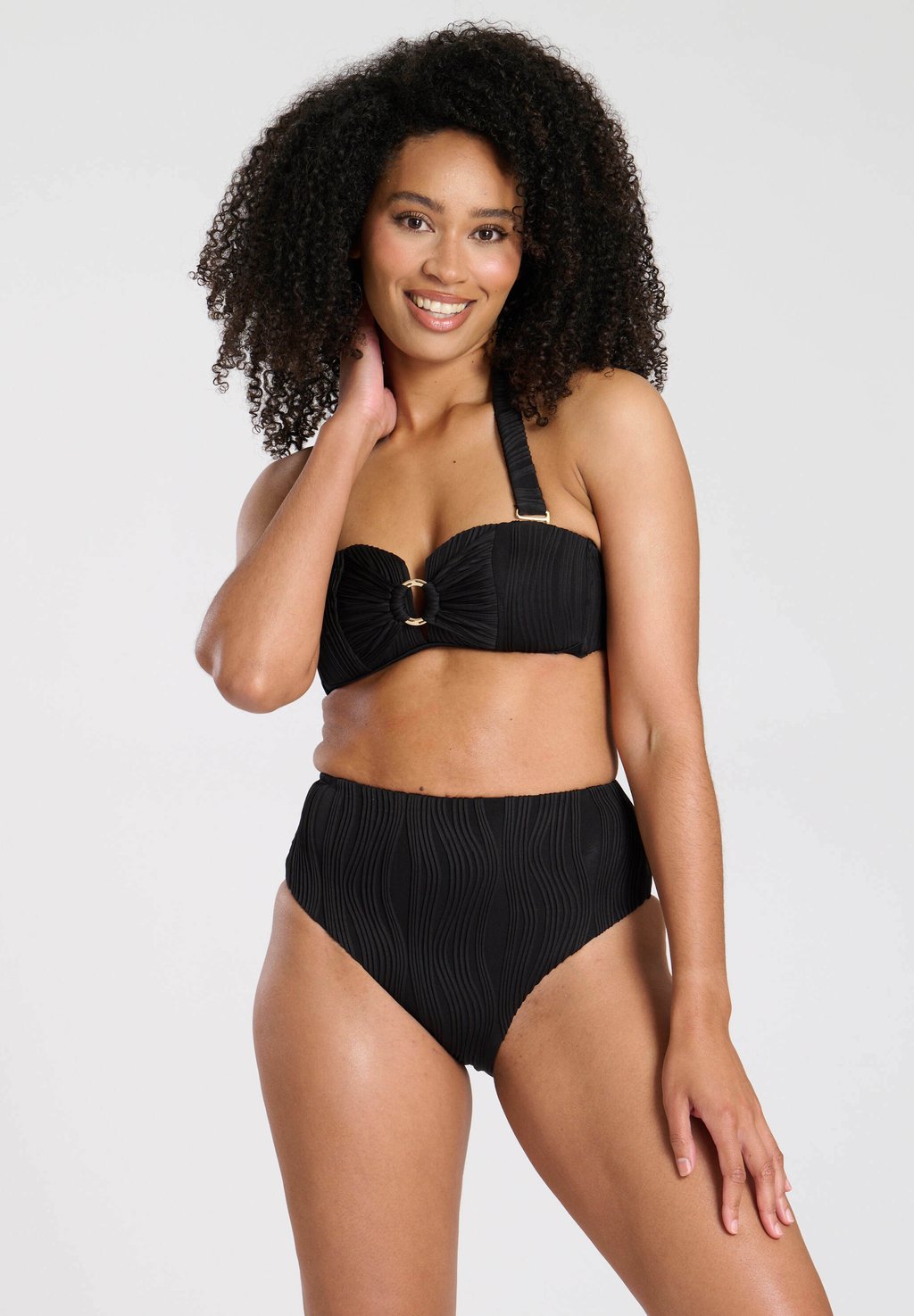 

Бикини WAVY MOULDED BANDEAU HIGH WAIST RING South Beach, черный