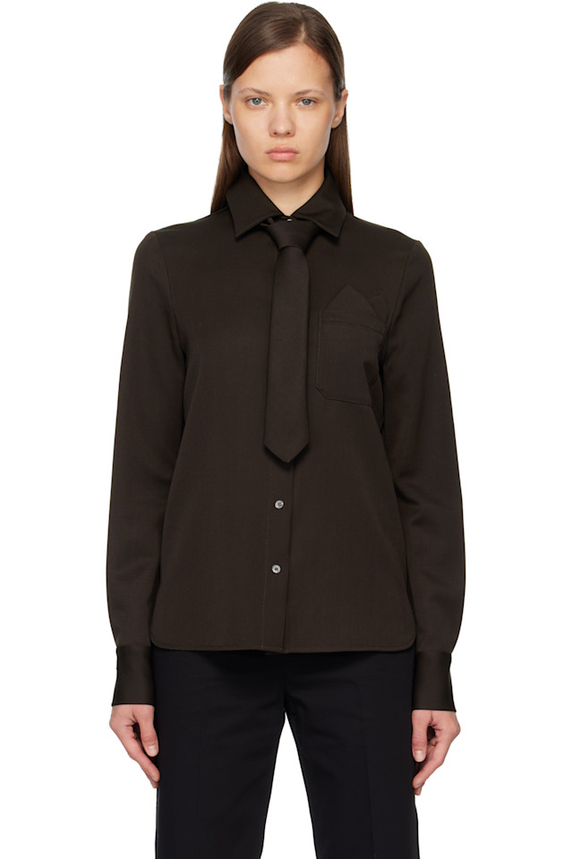 

Галстук-Рубашка Acne Studios, коричневый