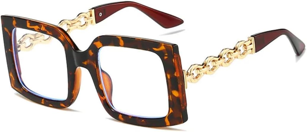 

Мужские солнцезащитные очки с широкой цепочкой для женщин и роскошные солнцезащитные зеркала, модные, для активного отдыха, с защитой от УФ-излучения UV400 TVTBBVV, Leopard Clear