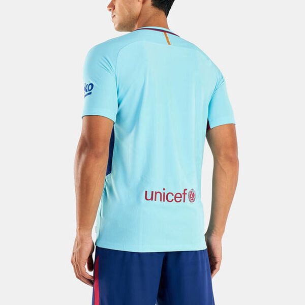 Спортивная футболка fc barcelona 17/18 authentic away jersey 'blue' Nike, бежевый — фото 4