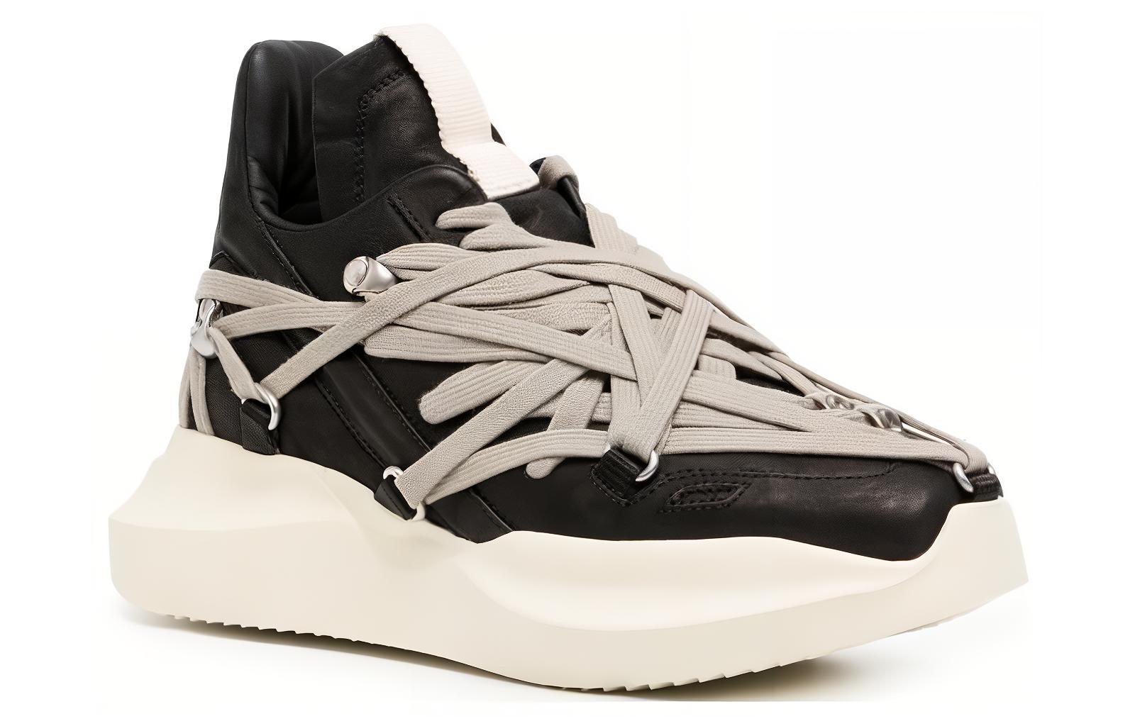 RICK OWENS Женские кроссовки RO Low Top Casual высотой 5 см, цвет Black Gray — фото 4