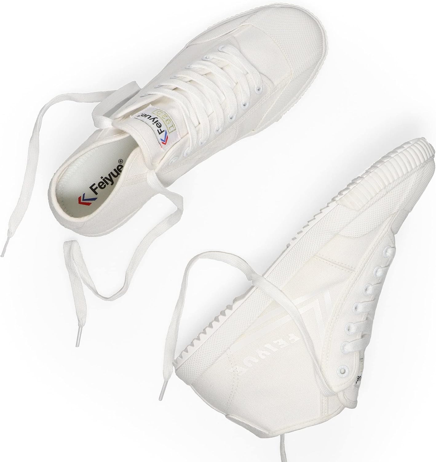 Кроссовки FEIYUE Fe Mid 1920 из парусины для занятий боевыми искусствами, унисекс, средней высоты. Отличные кроссовки для боевых искусств, паркура, силовых тренировок и повседневной носки, слоновая кость — фото 3