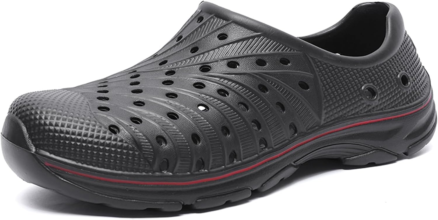 

Мужские садовые сабо FLIOZY с нескользящей подошвой, водонепроницаемые шлепанцы из EVA-пены, легкие обувь для прогулок на улице, для пляжа, бассейна и повседневного использования, черный