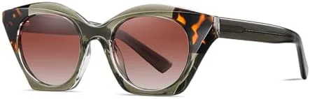 

Женские поляризованные солнцезащитные очки из ацетата 2027 года, солнцезащитные очки для женщин, защита от ультрафиолета UV400 MTZJH, Green Leopard Brown