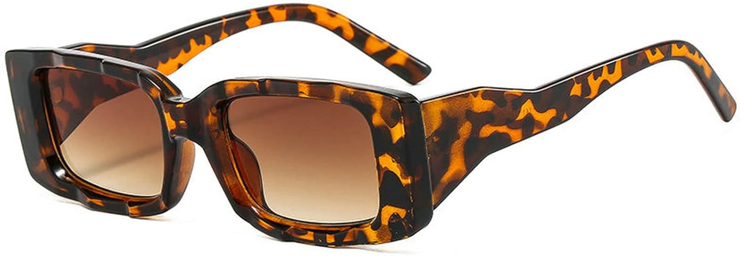 

COTIA Модные прямоугольные солнцезащитные очки для женщин в стиле ретро с неровными дужками, защита от УФ-излучения UV400 для мужчин, цветные квадратные солнцезащитные очки, Leopard