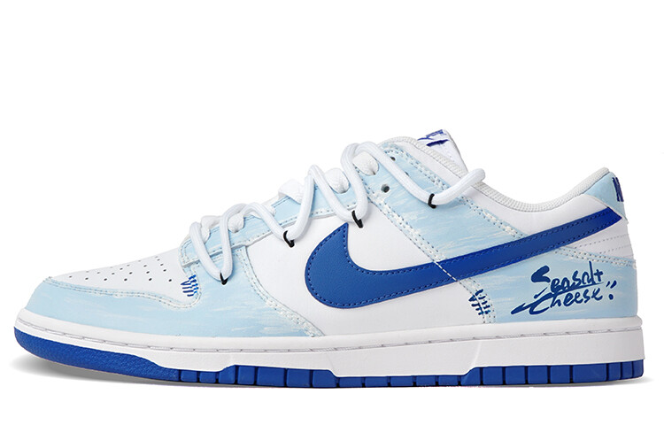 

Кроссовки Nike Dunk Skateboarding Shoes Men Low-top White/Royal Blue/Fern Green, синий/белый