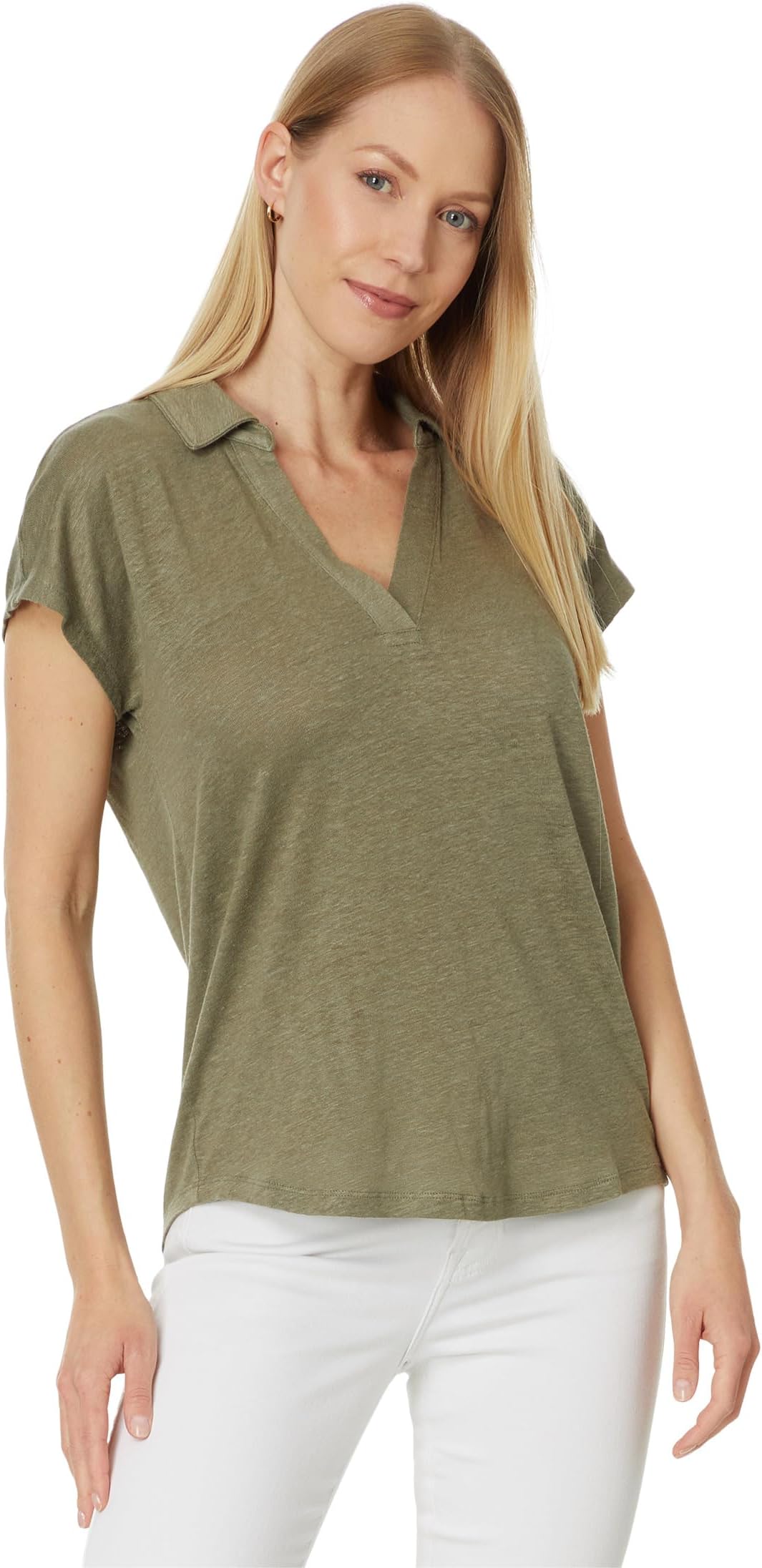 

Футболка Tommy Bahama Linnea Johnny Collar SS Tee, цвет Tea Leaf