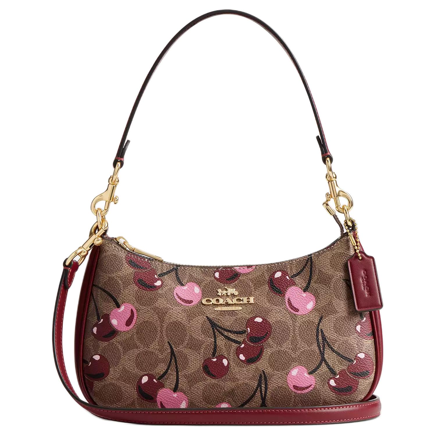 

COACH Терри Тканевая Сумка Через Плечо Средний Размер Женская Золотая Коричневая Умбра Мультиколор
