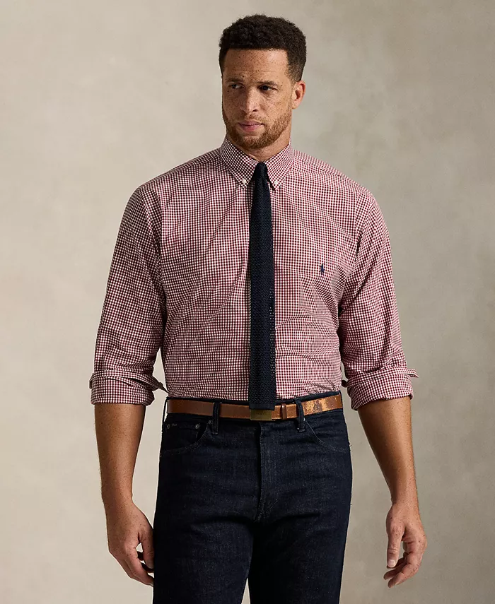 

Мужская просторная поплиновая спортивная рубашка Big & Tall Polo Ralph Lauren, красный