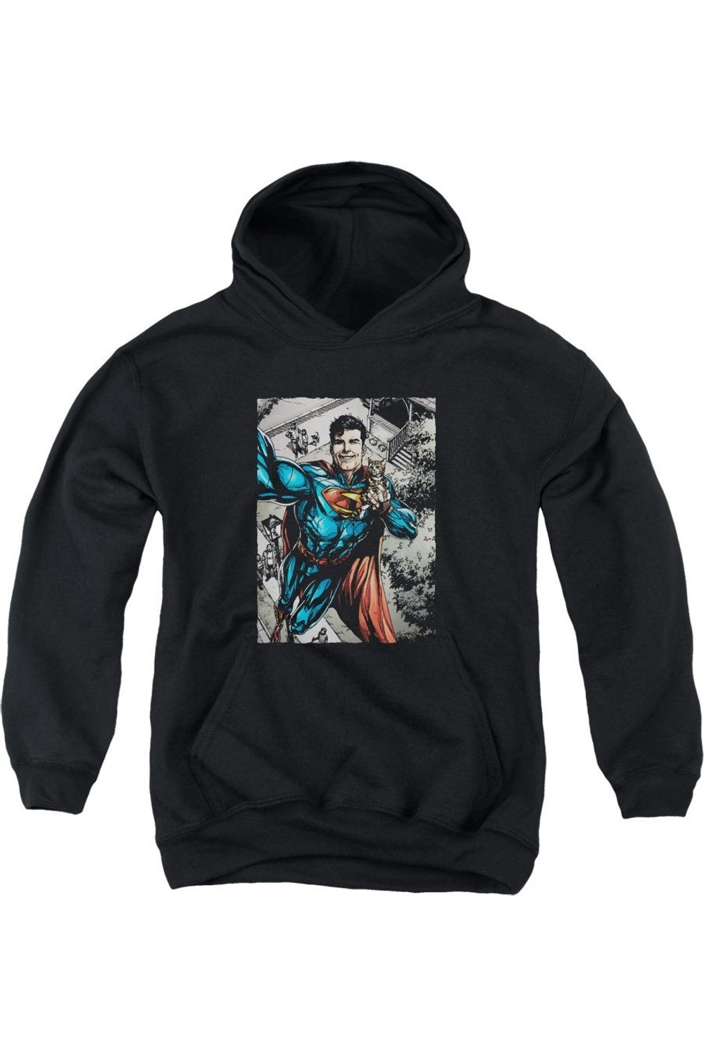 

Супермен Супер Селфи Молодежная Толстовка с Капюшоном Gildan, черный