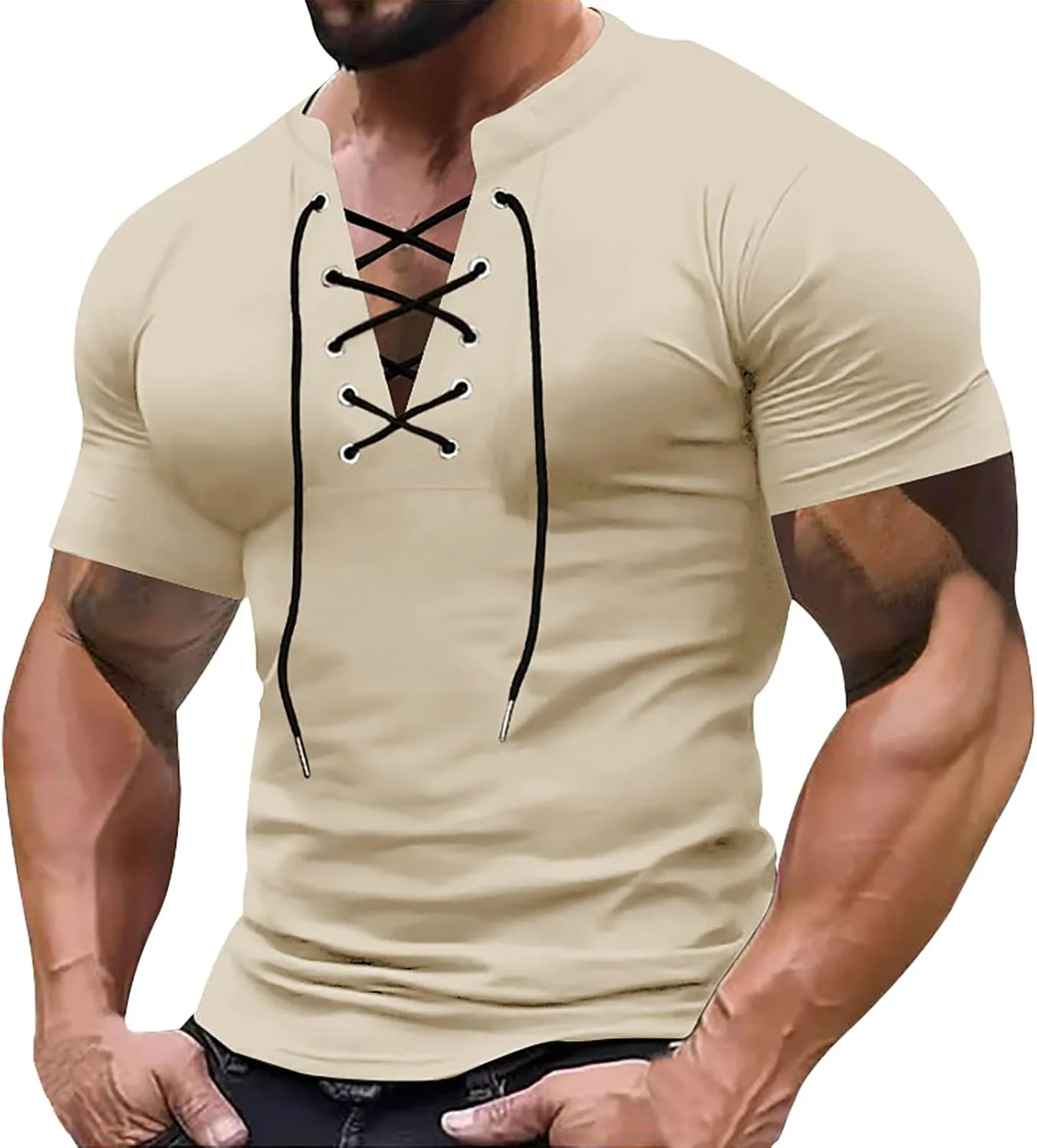 

Футболка для тренировок мужская Muscle Fit с воротником-стойкой