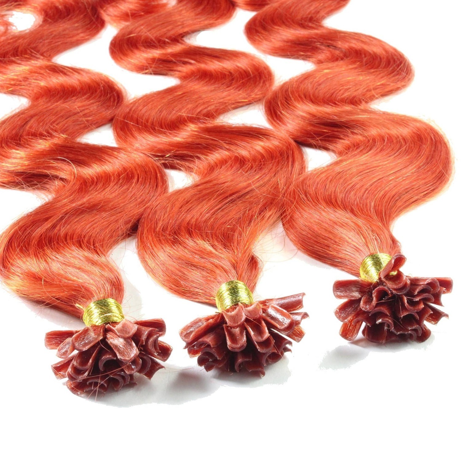 

Накладные волосы bonding extensions echthaar #8/43 hellblond rot-gold 1g Hair2Heart, 60cm, количество 25 шт.