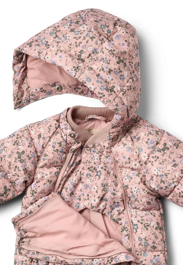 Комбинезон Edem snowsuit, цвет пшеничный, розовая пудра с цветами — фото 3