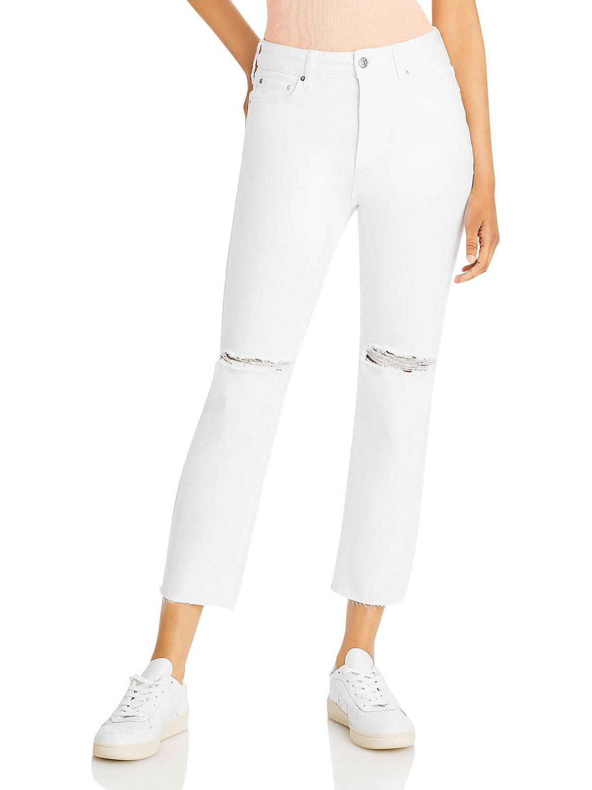 

Укороченные джинсы Stella Womens Denim Raw Hem Paige, цвет bare white destructed