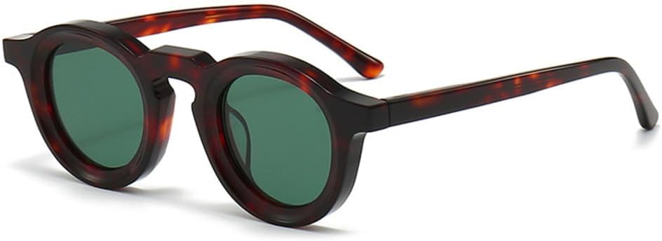 

Солнцезащитные очки с толстой оправой из ацетата для мужчин и женщин, винтажные ретро круглые солнцезащитные очки для активного отдыха с защитой от УФ-излучения UV400 HDUBFY, C3