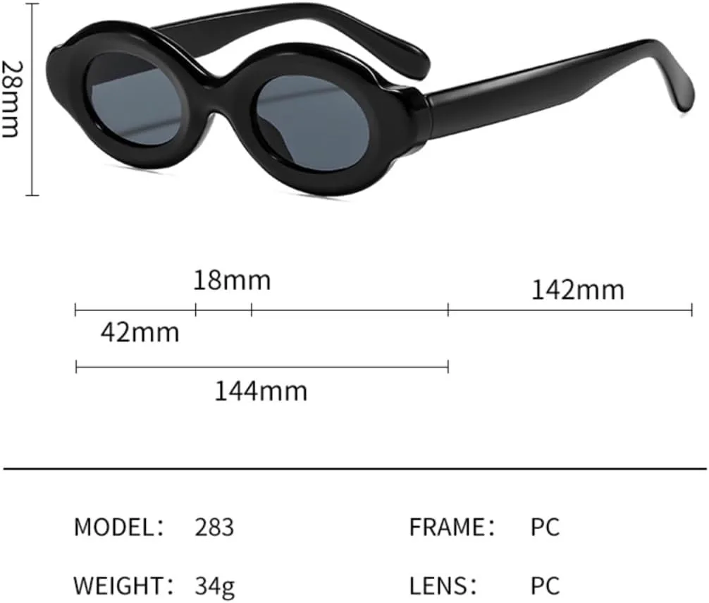 

Солнцезащитные очки Bubble Bold Frame для женщин, овальная форма, цветной лоскутный принт, модные, повседневные, для путешествий UATXTAU, Black Champagne